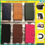 Fujitsu Arrows NX9 F 52A leather case (F-52a, f52a, nx52a) made of high quality leather, with card c