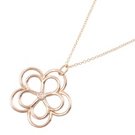 【二手】蒂芙尼 (Tiffany & Co.) 開口花朵項鍊，單鑽，頸圍 41 厘米，K18PG（玫瑰金），鑽石開口花朵項鍊