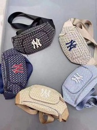 MLB胸包滿印老花經典款NY老花洋基隊運動斜挎包ins潮流腰包
