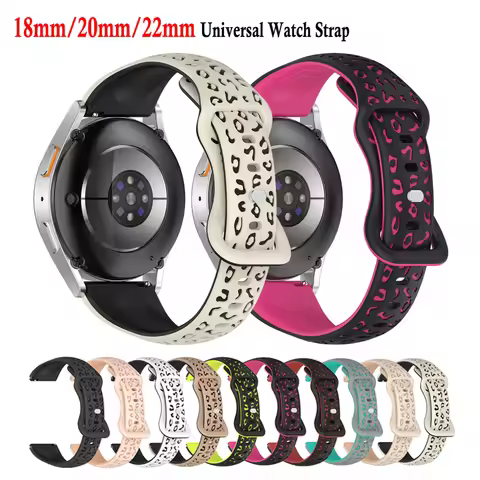 18mm 20mm 22mm Silicone Two-Tone 3D Carved Flower Soft Sport Strap for Amazfit Huawei Xiaomi Garmin 