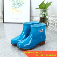 Woolen Cotton Rain Boots Rain Boots Waterproof Shoes Rubber Shoes Shoe Cover Rubber Boots Women's Fashion Short Warm Adu