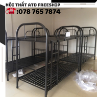 giường tầng sắt 2 tầng đủ kích thước Dài 2m Ngang 80cm 1m 1m2 1m4 1m6 1m8 dành cho trẻ em người lớn