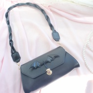Original Handmade Harajuku Gothic Lolita Black Devil Wing Bag Lolita Hard Girl Shoulder Bag Hallowee