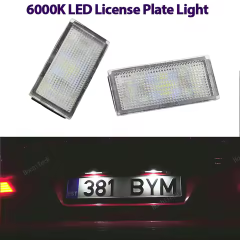 2Pcs Canbus LED License Plate Light For BMW 7 Series E65 E66 2006-2008 facelift only White Car-Styli