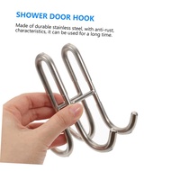(JACH) Stainless Steel Double Sided Hook Double Towel Rack for Bathroom Shower Glass Door Hook Doubl