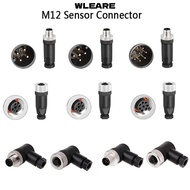 WLEARE M12 Sensor Connector, Sensor Plug Connector M12 Aviation Plug, PG7 Male Female Socket M12 Sen