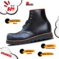 ArbooFootwear Sepatu bikers pria boots riding terbaru model redwings ujung besi