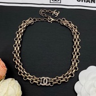 香奶奶Chanel雙C鏈條項鍊/手鍊✨金色/銀色粗鏈+滿鑽l