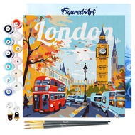 [พร้อมส่งจากไทย] FiguredArt ชุดระบายสีตามตัวเลข 20x20 ซม. ขึงเฟรม - โปสเตอร์ London