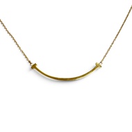 全新 △ TIFFANY&Co. Tiffany T Smile吊墜小項鍊配件 A750 (YG) 黃金 重量 2.92 克 女士推薦 ◎