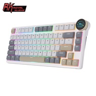 Royal Kludge RK N80 Pearly Dawn 80 Key Low Profile Tri-Mode RGB Wired Bluetooth 2.4G Wireless with T