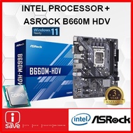 ASROCK B660M HDV B660 LGA1700 Motherboard + Intel 12TH / 13TH GEN CORE I3 / I5 / I7 / I9 CPU COMBO P