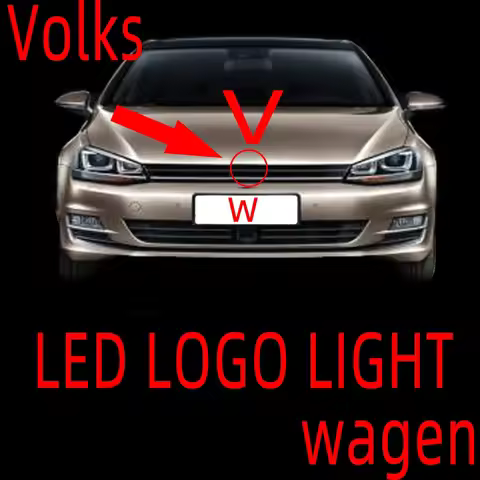 Volks 4D wagen V Front W Rear Automobile LED Emblem Light Car Badge Logo Lamp Daylighting DRL Secure