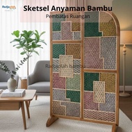 Room Divider Screen Room Divider/ SAT- 05 - BAMBOO WOVEN Room Partition