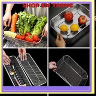 304 Stainless Steel RECTANGULAR BASKET SIZE "size: 29.5*21.8*7CM, Used to store fruits and vegetable
