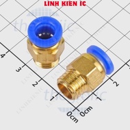 [5 Pieces]- PC8-M12-1.5 Pneumatic Connector Pipe 8mm External Thread 12mm Step Thread 1.5mm Linhkien