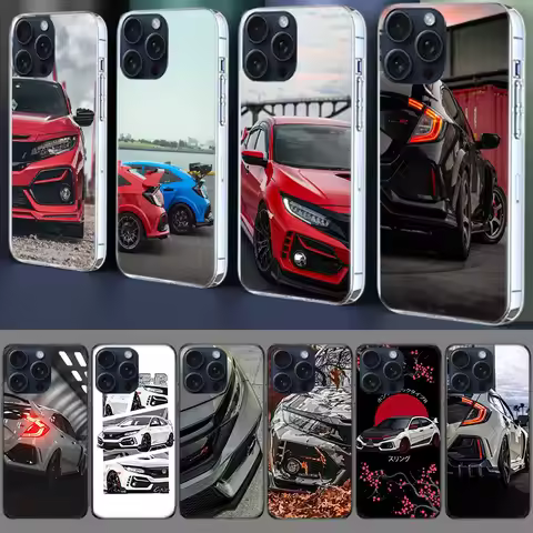 JDM Type R Civic Sport Car Clear Phone Case For Iphone 17 Air 16 Pro Max 15 Pro 14 Plus 17E 16E 11 1