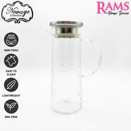Newage 1300ML High Quality Glass Jug with Lid / Fridge Jug / Glass Pitcher / Glass Jug / Juice Pitch