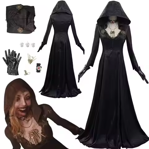 Resident 4 Remake Village Moth Evil Cosplay Fantasy Costume Dress Girl Adult Vampire Lady Dimitrescu