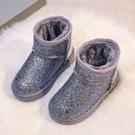 LOBER รองเท้ากันหนาวเด็ก รองเท้าบูทเด็กหญิง รองเท้าบูทเลื่อม รองเท้าหิมะเด็ก รองเท้าบูทที่อบอุ่นสำหรับเด็กผู้หญิง รองเท้าบูทกันหิมะหนา