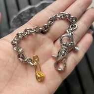 Claude claude Bracelet Earrings Men Retro Trendy Punk Style Thick Chain Bracelet