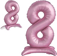 Balloon 8th Birthday Number 8 Pink Standing XXL Giant Foil Balloon 82 cm Birthday Decoration Girl Ba