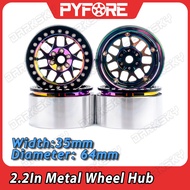 PYFORE 4Pcs 2.2In Climbing Wheel Hub Tires 64x35mm 12mm Hex Adapter For 1/10 1/8 RC Model Crawerl Ca