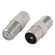 Connector F type screw connector socket to RF coaxial TV aerial male adaptor (2pcs)