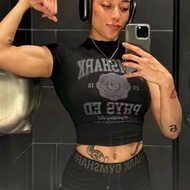 GYM++SHARK Phys Ed Graphic Women Body Fit T-shirt