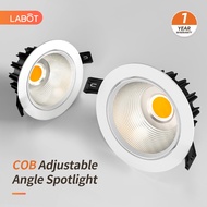 Recessed COB Spotlight Adjustable Angle Anti-glare Eye Protection Spotlight For Household/Living Roo