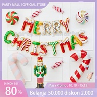 Merry Christmas Candy Motif Balloon Package 16 Inch Christmas Foil Balloon Letter Balloon