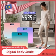 180kg Digital Body Weight Scale LED Display Tempered Glass Ultra Slim Bathroom Scale /Penimbang Bera