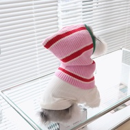 DY Loving Korean Pet Shawl Dog Shihtzu Stripe Hoodie Warm Poodle Knitted Cape