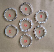 《省大大》【天然白水晶手串】圓珠、精工老型珠、 骰子方糖、六角桶珠、大衛星、棗珠 手珠、手鍊、手環