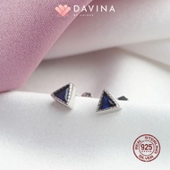 DAVINA Anting Wanita Dewasa Blackey Earrings Perak Asli Bentuk Segitig