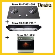 [Special Bundle Deal] Rinnai Hob (RB-7302S-GBS) + Hood (RH-S319-PBR-T) + Oven (RBO-5CSI)