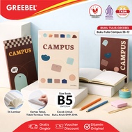 GREEBEL Campus Boxy Notebook 36 Sheets (1PCS) - Aesthetic Lined Notebook Size B5 36-12