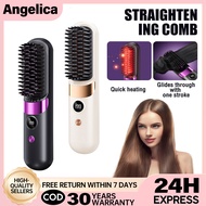 CkeyiN Hair Straightener Comb Negative Ion Hair Brush Wireless Cordless Hair Straightener Portable