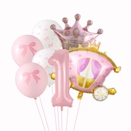 7pcs/set 0~9 Crown Carriage Number Balloon