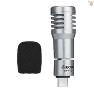 BOYA  BY-P4U Omnidirectional Condenser Microphone Mini Mic with Windscreen Type-C Port Replacement for Android Smartphone Tablets Vlog Shooting Live Stream Inte  Came-022