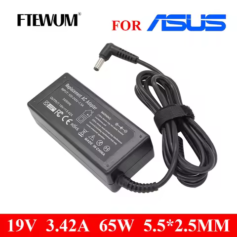 19V 3.42A 65W 5.5*2.5mm Laptop Adapter AC Charger For Lenovo For ASUS For Toshiba X401A X550C A450C 