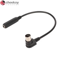 CHEEKOY 6.35mm to MIDI 5 Pin Cable, 6.35mm Plug and Play Sound Adapter Cable, Universal 90 Degree 30
