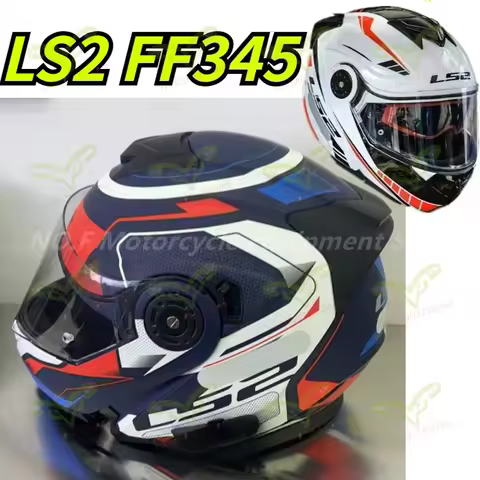 Original LS2 FF345 Motorcycle Helmet for Summer Cycling Men's and Women's Dual Lens LS2 Modular Helm