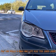Headlight Eyelid Cover Eye Lids Sticker Trim Eyebrow For VW POLO 4 MK4 9N3 GTI R32 TDI 2005-2009 Glo