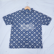 Batik Sekolah Biru size SMP / SMA Motif Bunga Matahari