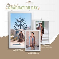 [Spesial Graduation] Cetak Foto Wisuda Estetik Frame Tanpa Kaca Tempel Dinding Ukuran 10R | 12R | 16