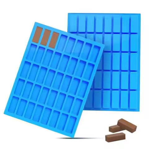 40 Cavity Rectangle Silicone Candy Molds Medium Narrow Caramel Protein Bars Baking Pan Ice Cube Tray
