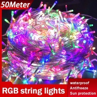 ✨🌙50M Fairy Light String 8Mode Lampu hiasan 500Led Light Hari Raya Light Outdoor Waterproof Light Ha