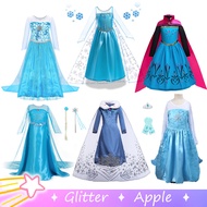 Elsa Costume Cosplay White Blue Princess Dress For Kids Girl Frozen 2 Halloween Party Christmas Outfits Baby Clothes Set