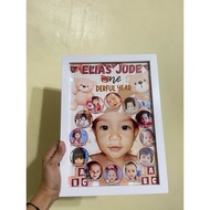 Personalized Baby Milestone Picture with frame A4size